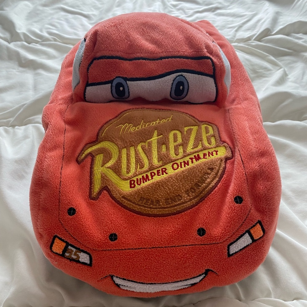 Kids Lightning McQueen Plush Pillow - Red Rust-eze Design